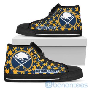 All Over Printed Puzzle Logo Buffalo Sabres High Top Shoes Product Photo