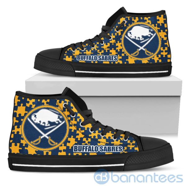 All Over Printed Puzzle Logo Buffalo Sabres High Top Shoes Product Photo