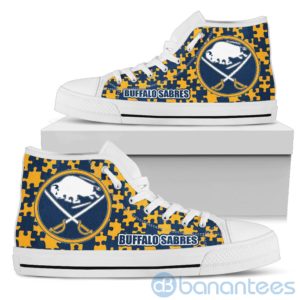 All Over Printed Puzzle Logo Buffalo Sabres High Top Shoes Product Photo