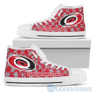All Over Printed Puzzle Logo Carolina Hurricanes High Top Shoes Product Photo