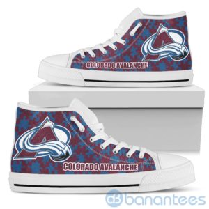 All Over Printed Puzzle Logo Colorado Avalanche High Top Shoes Product Photo