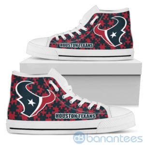 All Over Printed Puzzle Logo Houston Texans High Top Shoes Product Photo