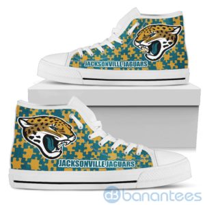 All Over Printed Puzzle Logo Jacksonville Jaguars High Top Shoes Product Photo