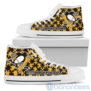 All Over Printed Puzzle Logo Pittsburgh Penguins High Top Shoes Product Photo
