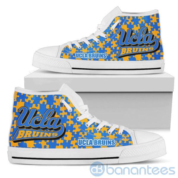 All Over Printed Puzzle Logo UCLA Bruins High Top Shoes Product Photo