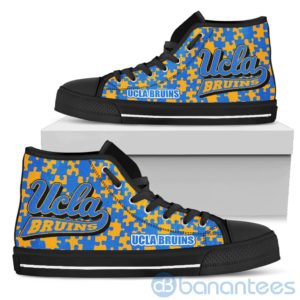 All Over Printed Puzzle Logo UCLA Bruins High Top Shoes Product Photo