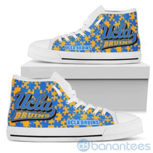 All Over Printed Puzzle Logo UCLA Bruins High Top Shoes Product Photo