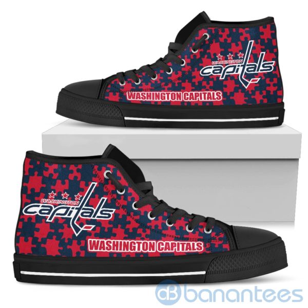 All Over Printed Puzzle Logo Washington Capitals High Top Shoes Product Photo
