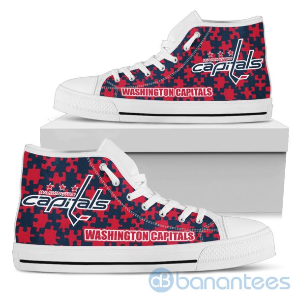 All Over Printed Puzzle Logo Washington Capitals High Top Shoes Product Photo