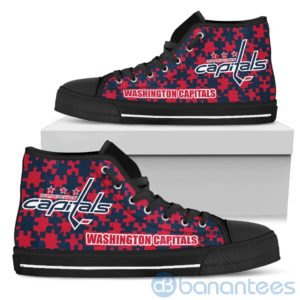 All Over Printed Puzzle Logo Washington Capitals High Top Shoes Product Photo