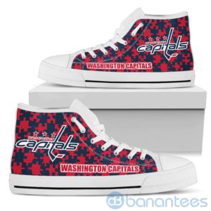 All Over Printed Puzzle Logo Washington Capitals High Top Shoes Product Photo