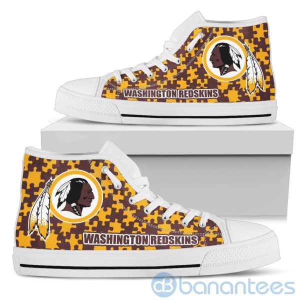 All Over Printed Puzzle Logo Washington Redskins High Top Shoes Product Photo
