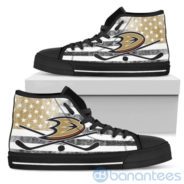 American Flag Style Anaheim Ducks High Top Shoes Product Photo