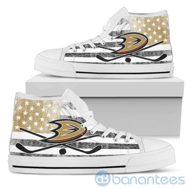 American Flag Style Anaheim Ducks High Top Shoes Product Photo