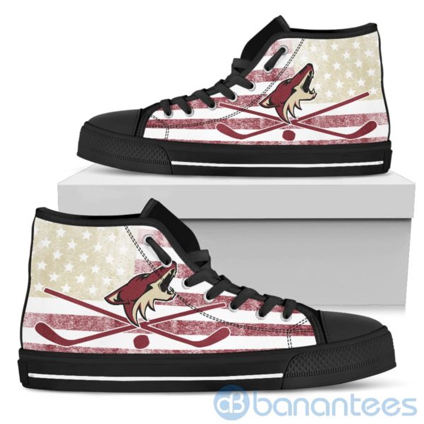 American Flag Style Arizona Coyotes High Top Shoes Product Photo