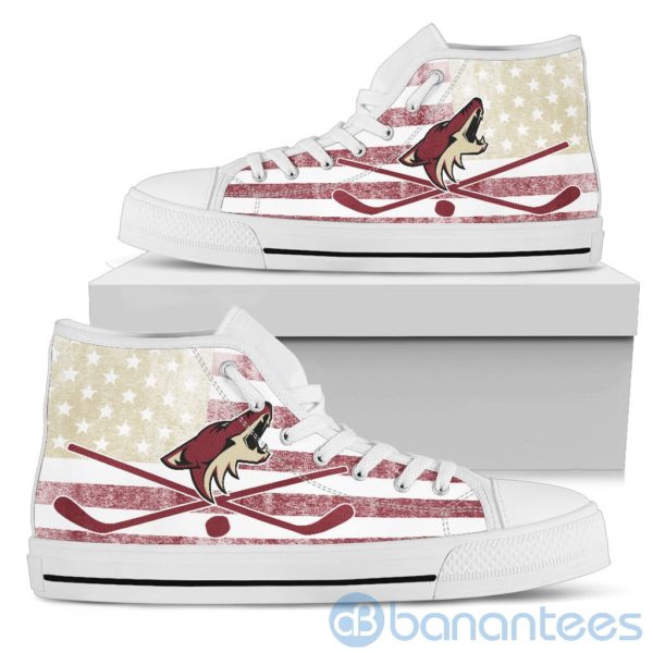 American Flag Style Arizona Coyotes High Top Shoes Product Photo