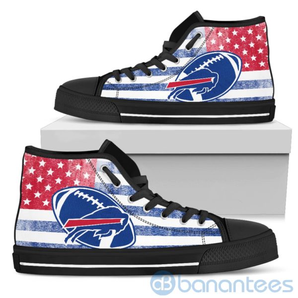 American Flag Style Buffalo Bills High Top Shoes Product Photo