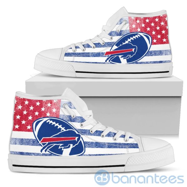 American Flag Style Buffalo Bills High Top Shoes Product Photo