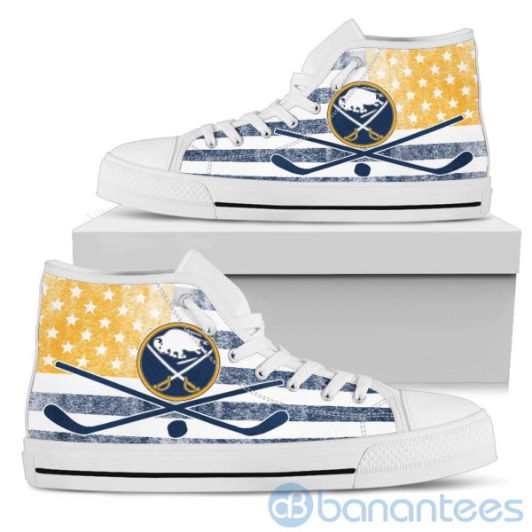 American Flag Style Buffalo Sabres High Top Shoes Product Photo