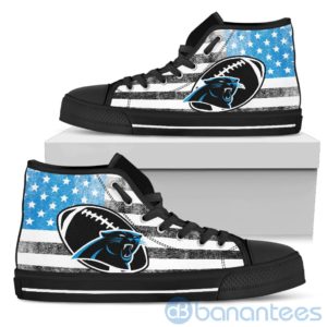 American Flag Style Carolina Panthers High Top Shoes Product Photo