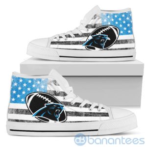 American Flag Style Carolina Panthers High Top Shoes Product Photo