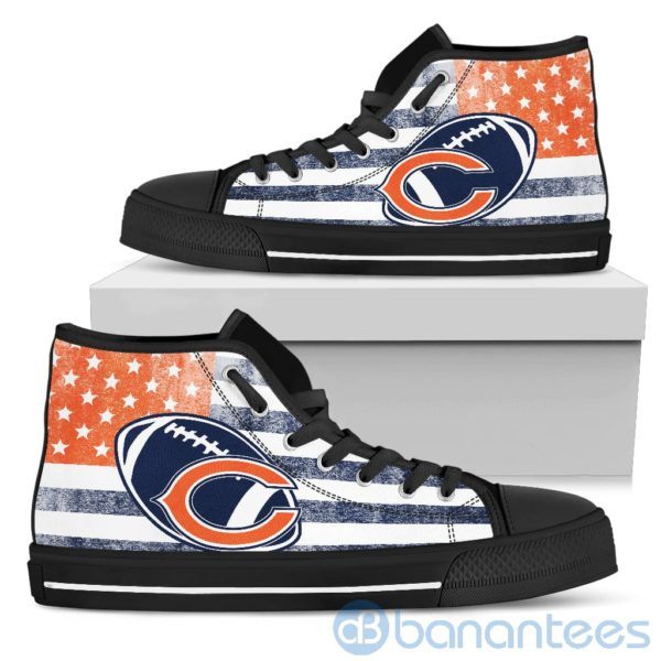 American Flag Style Chicago Bears High Top Shoes Product Photo