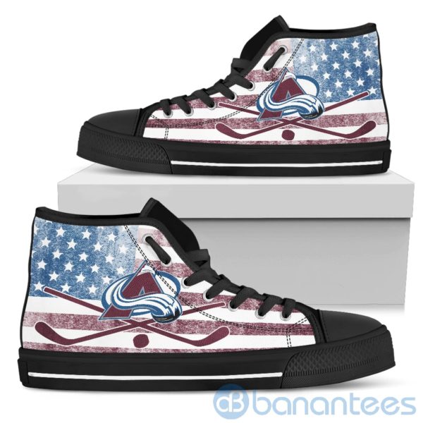 American Flag Style Colorado Avalanche High Top Shoes Product Photo