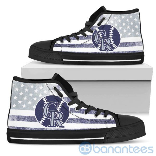 American Flag Style Colorado Rockies High Top Shoes Product Photo