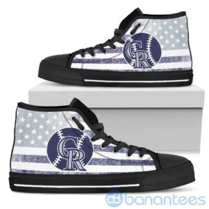 American Flag Style Colorado Rockies High Top Shoes Product Photo