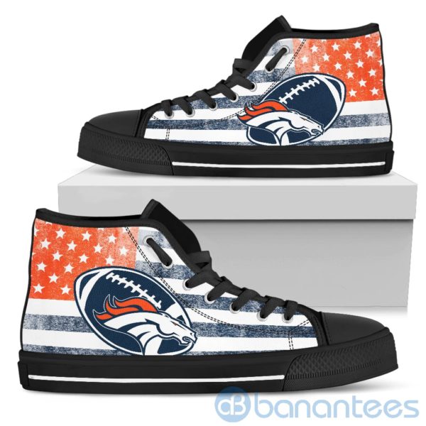 American Flag Style Denver Broncos High Top Shoes Product Photo