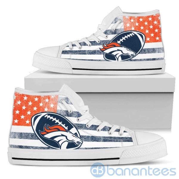 American Flag Style Denver Broncos High Top Shoes Product Photo