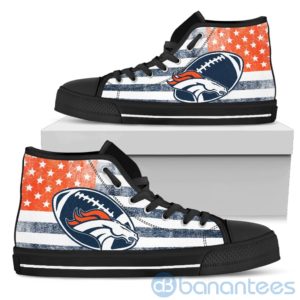 American Flag Style Denver Broncos High Top Shoes Product Photo