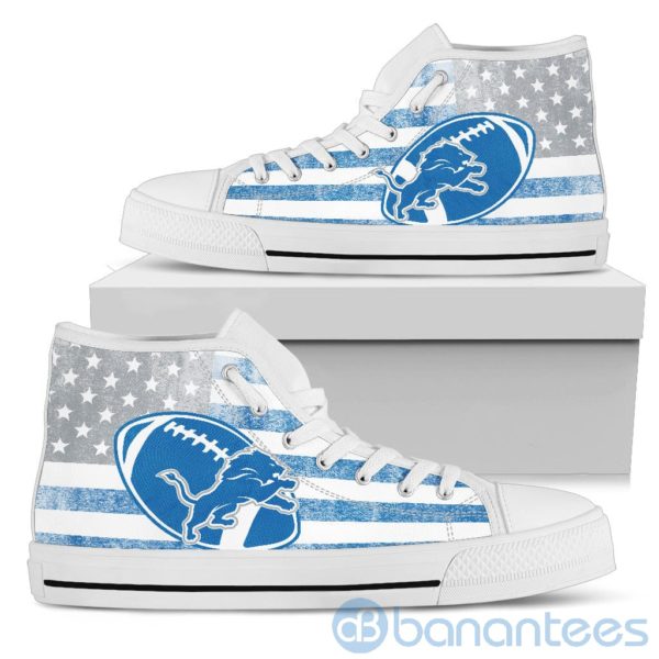 American Flag Style Detroit Lions High Top Shoes Product Photo