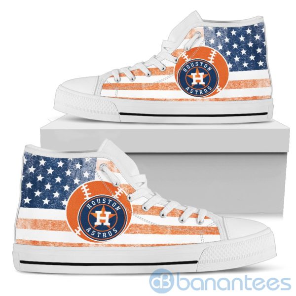 American Flag Style Houston Astros High Top Shoes Product Photo