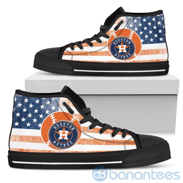 American Flag Style Houston Astros High Top Shoes Product Photo