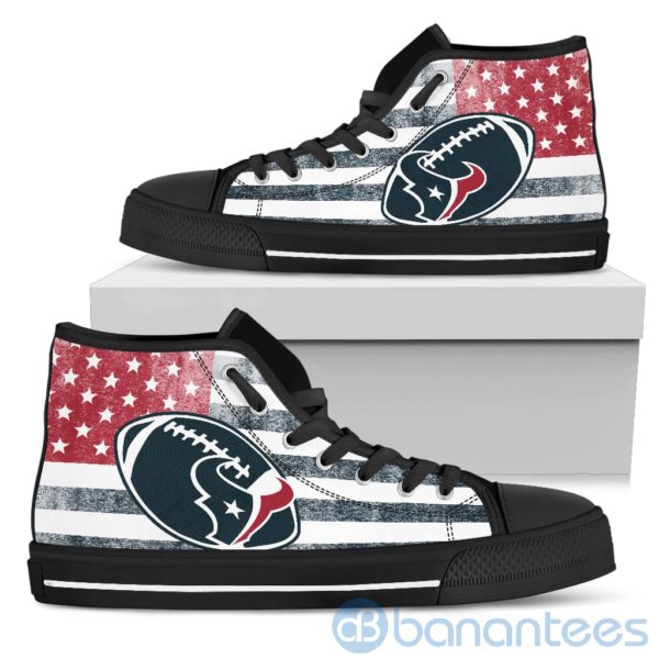 American Flag Style Houston Texans High Top Shoes Product Photo