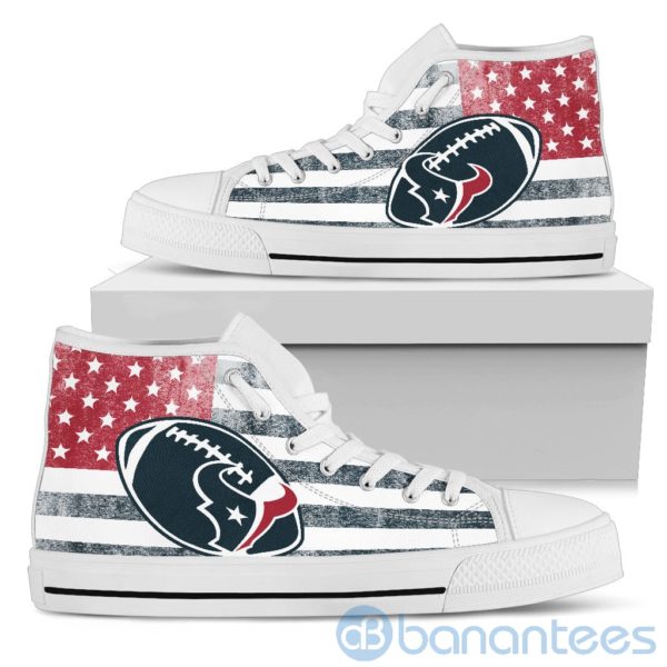American Flag Style Houston Texans High Top Shoes Product Photo
