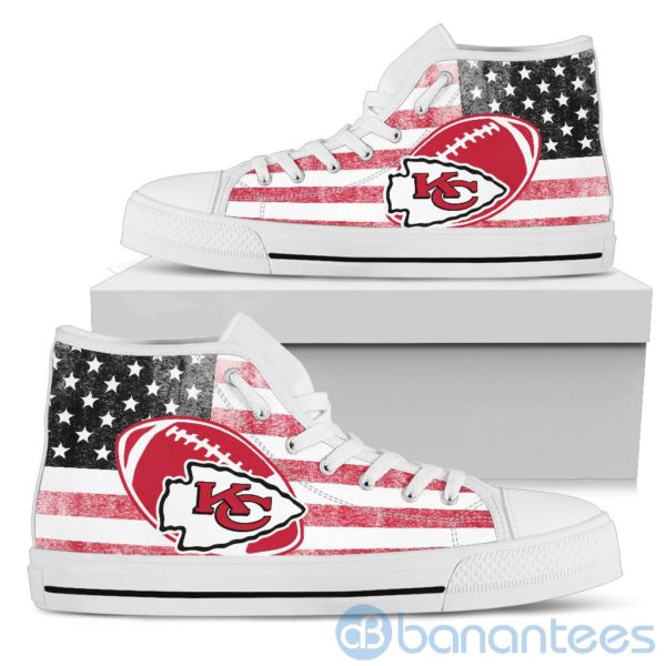 American Flag Style Kansas City Chiefs High Top Shoes Product Photo
