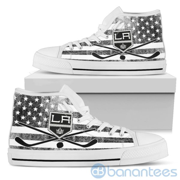 American Flag Style Los Angeles Kings High Top Shoes Product Photo