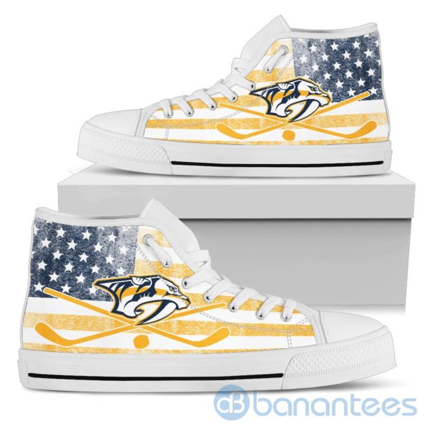 American Flag Style Nashville Predators High Top Shoes Product Photo