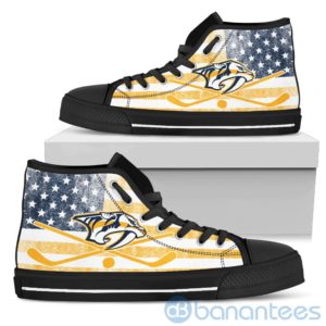 American Flag Style Nashville Predators High Top Shoes Product Photo