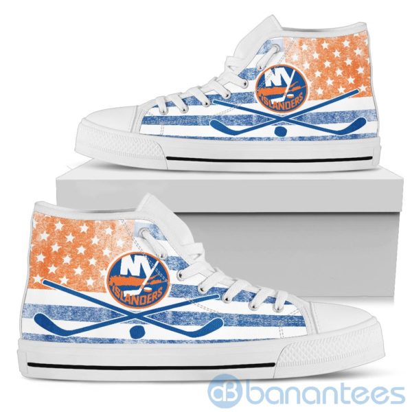 American Flag Style New York Islanders High Top Shoes Product Photo
