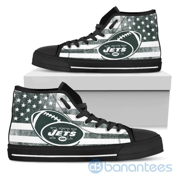 American Flag Style New York Jets High Top Shoes Product Photo