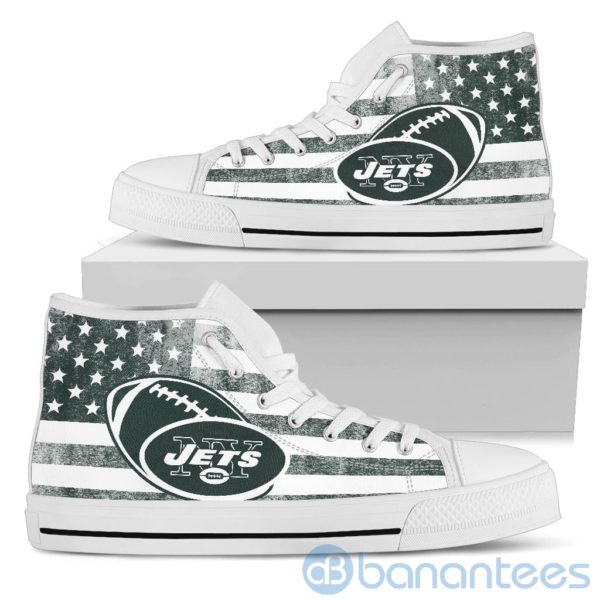 American Flag Style New York Jets High Top Shoes Product Photo