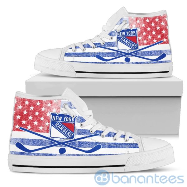 American Flag Style New York Rangers High Top Shoes Product Photo