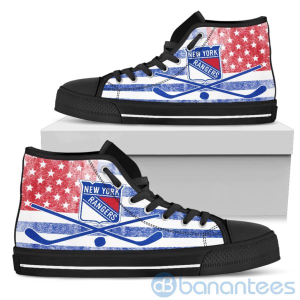 American Flag Style New York Rangers High Top Shoes Product Photo