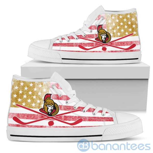 American Flag Style Ottawa Senators High Top Shoes Product Photo