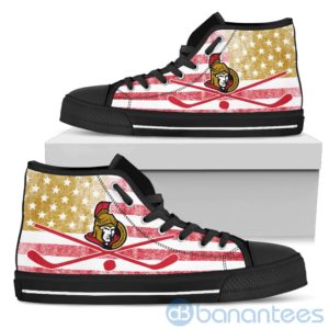 American Flag Style Ottawa Senators High Top Shoes Product Photo
