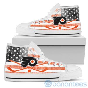 American Flag Style Philadelphia Flyers High Top Shoes Product Photo