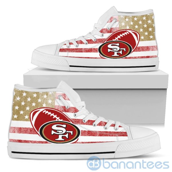 American Flag Style San Francisco 49ers High Top Shoes Product Photo